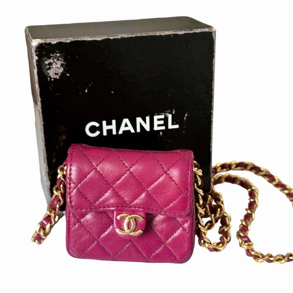 CHANEL Vintage Micro Pink Quilted Lambskin Half Flap Bag RARE - Picture 14 of 14